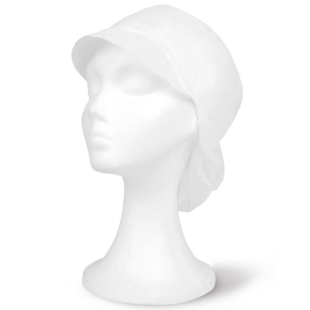 Ühekordne toiduainetööstuse müts nokaga (100tk pakis)