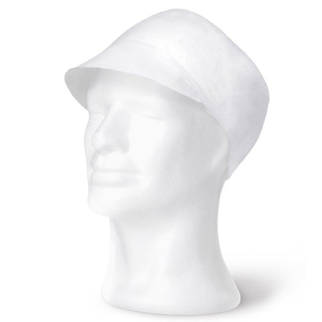 Ühekordne müts nokaga ja elastse tagaosaga (100tk pakis)